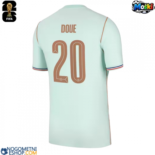 Moški Nogometni dresi Francija Desire Doue #20 Gostujoči SP 2026 Kratek Rokav